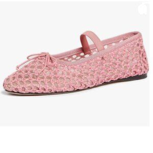 Miss Left Pink Braid Girls Adorable Round Toe Mary Jane Flat Bowknot Ballet Shoe